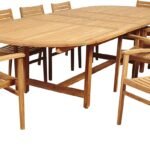 Amazonia Fairview 9 Piece Teak Double Extendable Oval Dining Set