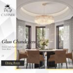 Gold Chandeliers 24”Modern Crystal Glass Round Chandelier 10-Light Drum Pendant Ceiling Light Fixtures Luxury 2 Tiers Hanging Chandelier for Dining Room Foyer Living Room Bedroom - Image 3