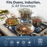 Gotham Steel 10 Pcs Tri Ply Stainless Steel Cookware Set, Pots and Pans Set with Induction Bottom, Made Without PTFE PFOA PFOS, Metal Utensil Safe, Oven and Dishwasher Safe - Image 6