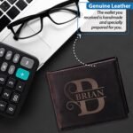 Personalized Wallet for Men, Custom Gifts for Father, Customized Monogram Wallet for Men, Son, Grandpa, Boyfriend, Fathers Day, Wedding, Anniversary, Birthday, Graduate - Image 4