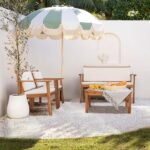 Devoko Patio Furniture 4 Piece Acacia Wood Outdoor Conversation Sofa Set with Table & Cushions Porch Chairs for Garden, Deck, Backyard, Natural - Image 5