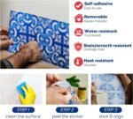 Spanish Portuguese Azulejo Style Peel and Stick Backsplash Tile Stickers Set of 16 pcs(3.9_32) - Image 4