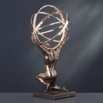 Veronese Design 9 Inch Atlas Carrying Celestial Sphere Statue Cold Cast Resin Antique Bronze Finish - Image 5