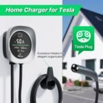 50A Level 2 Tesla EV Charger with NACS Connector, Smart App Control, Large Display, RFID Access, 14-50 Plug, 25FT Cable – Electric Vehicle Home Wall Charging Station for All Tesla - Image 4