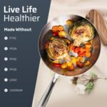 Gotham Steel 10 Pcs Tri Ply Stainless Steel Cookware Set, Pots and Pans Set with Induction Bottom, Made Without PTFE PFOA PFOS, Metal Utensil Safe, Oven and Dishwasher Safe - Image 3