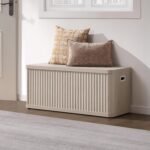 SICOTAS Storage Bench 40.2" Wide Shoe Bench with Lift Top Large Wooden Storage Chest Trunk Modern Blanket Chest with 2 Safety Hinges & Seating for Bedroom Entryway Living Room Hallway - Image 2