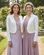 BOLEROSE Formal Long Sleeve Satin Bolero Shrug Occasion Jacket - Image 6