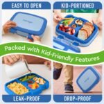 Bentgo Kids Bento-Style 5-Compartment Leak-Proof Lunch Box - Ideal Portion Sizes for Ages 3 to 7 - Durable, Drop-Proof, Dishwasher Safe, PFAS & BPA-Free & Made with Food-Safe Materials (Blue) - Image 4