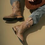 Winbird Cowboy Boots For Men Square Toe Western Men's Boots Vegan/Genuine Leather with Classic Patriot Pull On Boot, Slip Resistant Country Boots Chunky Heel Short Boots for Spring Fall - Image 5