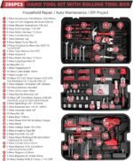 KINGTOOL Home Tool Set Kit - 286 PCS Home Auto Repair Tool Kit with Rolling Tool Box, Mechanic Tool Sets with 21V Max Cordless Power drill, Perfect for Homeowner, Diyer, Handyman - Image 2
