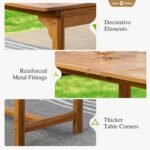 Sophia & William Patio Outdoor Table and Chairs Set, Patio Dining Sets for 8, 9 Pieces Patio Table Set for Backyard Deck Porch Outside, Acacia Wood Table Expandable with Hole and Chairs - Image 8