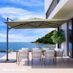 COSIEST 9FT/10FT/9 * 12FT/10 * 13FT Patio Umbrella Cantilever Outdoor Rectangular Offset Umbrella with 360°Rotation, Double Top Heavy Duty Windproof Aluminum Frame for Pool Garden Deck Backyard - Image 3