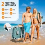 VINGLI Deluxe 3 in1 Beach Chair, Tanning Chair with Face Hole, Reclining Lounge with Foot Rest, Cup Holder and Storage Bag，Beach Lounge for Outdoor Pool-Leaf - Image 4