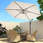SUNBURY 9FT/10FT Patio Umbrella w Easy Tilt Adjustment, Round Offset Hanging Patio Umbrella w 360 Rotation, Cantilever Patio Umbrellas Polyester Shade for Backyard, Poolside, Lawn, Courtyard, Deck - Image 8