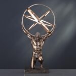 Veronese Design 9 Inch Atlas Carrying Celestial Sphere Statue Cold Cast Resin Antique Bronze Finish - Image 2