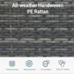 Wisteria Lane 5-Pieces Outdoor Patio Furniture Set, All Weather Wicker Rattan Sectional Sofa, Patio Conversation Set with Cushions & Glass Coffee Table for Backyard Porch Garden Balcony, Grey - Image 8