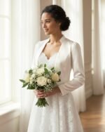 BOLEROSE Formal Long Sleeve Satin Bolero Shrug Occasion Jacket - Image 5