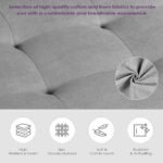 TYBOATLE Sofa Couch, Living Room Furniture Sectional Sofa Sets 3 Pcs, Tufted Mid-Century Loveseat w/USB, Cupholders & Comfy Single Sofa for Small Space, Apartment, Office (Light Grey) - Image 5