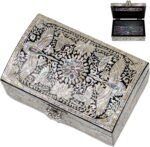 February Mountain Mother of Pearl Wooden Trinket Box - Abalone shell Jewelry box for mom, daughter, sister, friend - Trinkets, Treasure, Gift card, Business card holder Decorative box