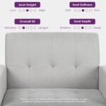 TYBOATLE Sofa Couch, Living Room Furniture Sectional Sofa Sets 3 Pcs, Tufted Mid-Century Loveseat w/USB, Cupholders & Comfy Single Sofa for Small Space, Apartment, Office (Light Grey) - Image 9