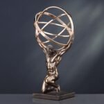 Veronese Design 9 Inch Atlas Carrying Celestial Sphere Statue Cold Cast Resin Antique Bronze Finish - Image 3