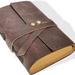Leather Journal 4"x 6" Genuine Leather Notebook Journal for Men/Women with Giftable BOX - 300 Lined Kraft Pages Vintage Leather Bound Journal for Diary Travelling (Brown)