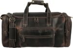 Handmade Genuine Leather Duffle Bag for Men & Women – 24 Inch Weekender Travel Overnight Bag with U-Zip Opening, Trolley Sleeve, Adjustable Strap & Multiple Pockets - Image 3