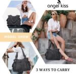 Angel Kiss Handbags for Womens Top-Handle Hobo Purse Roomy Casual Shoulder Bags PU Tote Satchel Purse for Women - Image 2