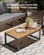 ZANDOR Aluminum Outdoor Patio Furniture Set,4-Piece Sectional Sofa with Coffee Table,Washable Thick Cushions,Modern Patio Conversation Set for Backyard,Garden,Porch,Balcony,Deck,Gray - Image 5