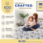 THREAD SPREAD 100% Egyptian Cotton Printed Bed Sheets - 600 Thread Count 4 PC King Sheet Set, Hotel Luxury Sateen Bedsheets, 16" Deep Pocket Soft Cooling Sheets for King Size Bed - Floral Ivory - Image 2