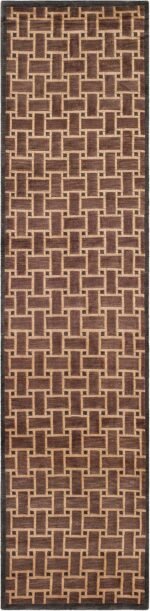 SAFAVIEH Tibetan Collection Runner Rug - 2'6" x 10', Assorted, Hand-Knotted Modern Wool, Ideal for High Traffic Areas in Living Room, Bedroom (TB259A)