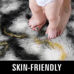 TWINNIS Super Soft Shaggy Rugs Fluffy Carpets, 5x8 Feet, Indoor Modern Plush Area Rugs for Living Room Bedroom Kids Room Nursery Home Decor, Upgrade Anti-Skid Rectangular Fuzzy Rug, Grey Gold - Image 3