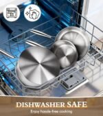 16-Piece Pots and Pans Set, Tri-Ply Stainless Steel Cookware Set with Lids, Non-toxic Kitchen Cooking Set, Dishwasher-Friendly, Induction-Ready, Even Heating, Heavy Duty, Compatible with All Cooktops - Image 8