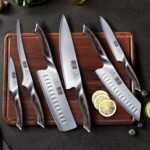 HOSHANHO 7 Pieces Kitchen Knife Set, Japanese High Carbon Stainless Steel Magnetic Knife Block Set, Ultra Sharp Chef Knives Sets with Ergonomic Pakkawood Handle - Image 6