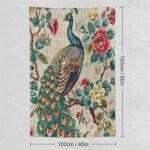 MaSiledy Tapestry Chinoiserie Peacock And Flowers Aesthetic Bedroom Tapestries Chinoiserie Asian Farmhouse Tapestry As Wall Art Wall Hanging for Dorm Living Room Landscape 40"x60" - Image 2