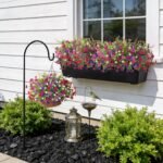 Artificial Flowers for Outdoors Spring Decoration, 12 Bundles Fake Flower Daisy with Realistic Eucalyptus Leaves, Faux Plants for Greenery Boxwood Porch Patio Garden Pot Lawn - Image 6