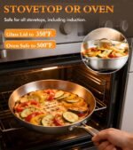 16-Piece Pots and Pans Set, Tri-Ply Stainless Steel Cookware Set with Lids, Non-toxic Kitchen Cooking Set, Dishwasher-Friendly, Induction-Ready, Even Heating, Heavy Duty, Compatible with All Cooktops - Image 6