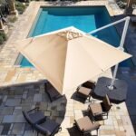 wikiwiki 10x10 FT Cantilever Patio Umbrella, Offset Umbrella Outdoor Patio with 360° Rotation and Unlimited Tilting System, Heavy Duty Umbrella with Cross Base, Beige - Image 7