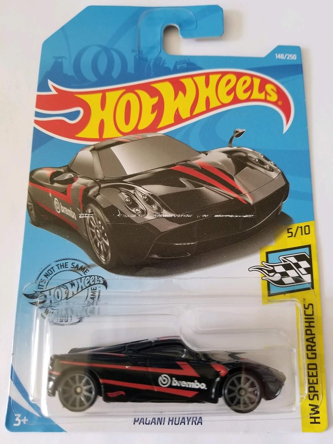 81mN448XU3L._AC_SL1500_.jpg Hot Wheels 2019 Hw Speed Graphics - Pagani Huayra, Black 148/250 - Image 1