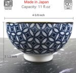 JapanBargain 4686, Set of 5 Japanese Porcelain Bowl Set Gift Set,Traditional Japanese Inspired Pattern Bowls, Made in Japan, 4-5/8" Diameter - Image 2