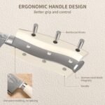 NANFANG BROTHERS Damascus Kitchen Knife Set 14 Pieces with Shears & Sharpener - VG10 Damascus Steel, ABS Ergonomic Handle, Wooden Block Storage White - Image 3