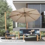Grand patio 10FT Patio Umbrella, Aluminum Cantilever Umbrella with Round Canopy, Outdoor Offset Umbrella for Patio, Garden, Deck, Champagne - Image 2
