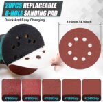 Cordless Random Orbital Sander Compatible for Makita 18V (TOOL ONLY), Electric Palm Orbital Sander With Dust Collector, 6 Variable Speeds, 20Pcs Sandpaper For Sanding Polishing Woodworking - Image 6