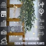 Artificial Hanging Plants – 30” Long Eucalyptus Greenery Bush, Fake Plant for Office Home Décor Indoor Outdoor, Wall Accent - Set of 2 (Frosted Green) - Image 3