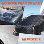 Hail Proof Car Cover for Audi R8 V10 Performance RWD (2021-2025),Anti Hail Thickened Multi-Layered Car Covers Waterproof All Weather with Windproof Rope,Black - Image 6