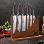 HOSHANHO 7 Pieces Kitchen Knife Set, Japanese High Carbon Stainless Steel Magnetic Knife Block Set, Ultra Sharp Chef Knives Sets with Ergonomic Pakkawood Handle - Image 7
