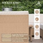 HERA'S HOUSE 6 Piece Patio Furniture Set, Outdoor Sectional Wicker Sofa with 44" Coffee Table, 5.5" Thick Waterproof Cushion All Weather 5 Seats Modular Conversation Set for Garden Deck Backyard - Image 3