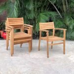 Amazonia Fairview 9 Piece Teak Double Extendable Oval Dining Set - Image 7