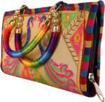 Craft Trade Clutch Bags for Women - Rajasthani Hand Embroidered Mini Crossbody Bag Women's Cluches for Wedding Party Gifts - Image 2