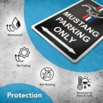 Parking Only Sign for Mustang - 8x12 Aluminum Garage Gifts for Men - Image 5
